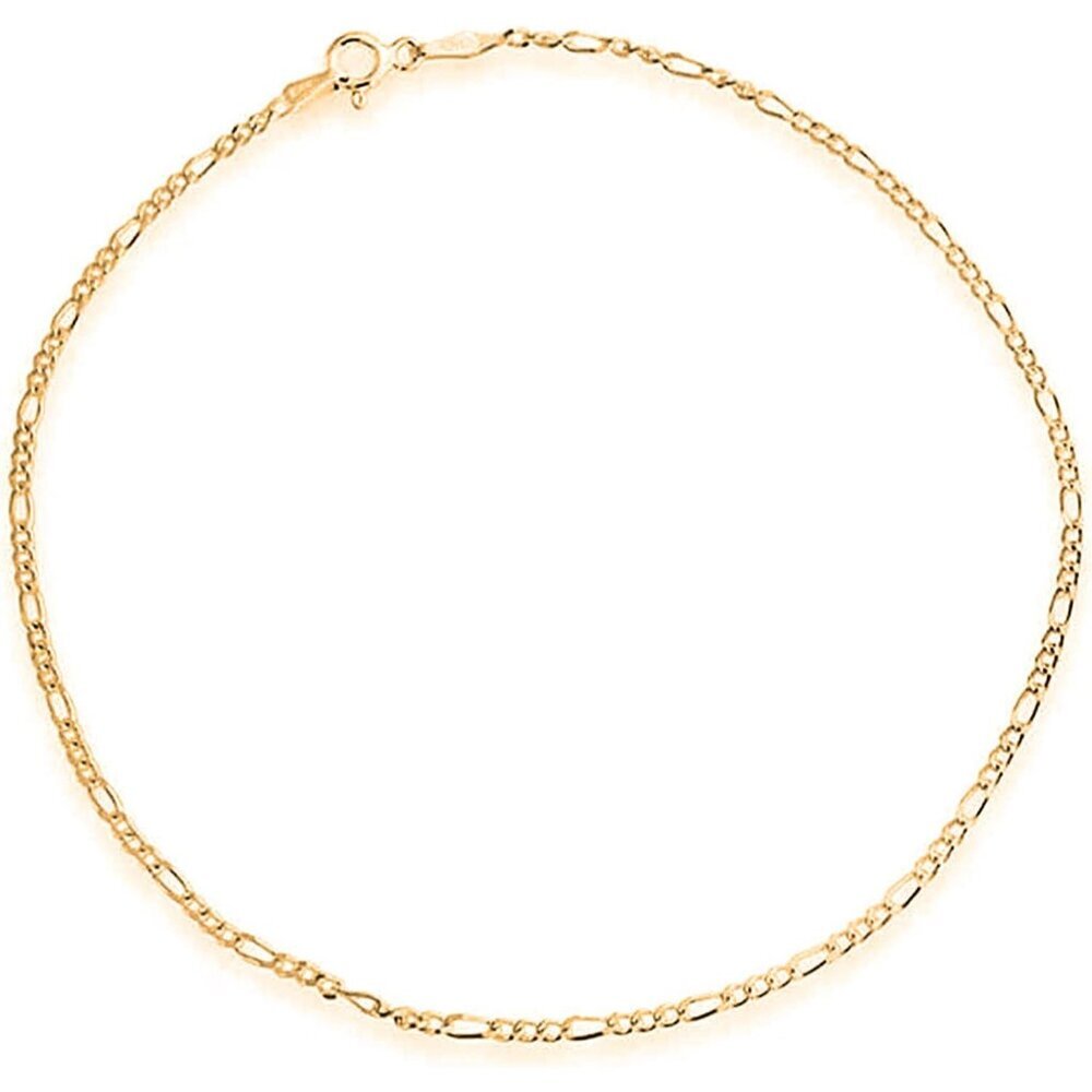 Elegant 925 Sterling Silver Gold Plated Anklet - 18k, 9-11 Inches, Made In Italy